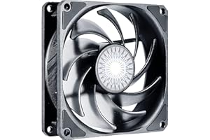 Cooler Master SickleFlow 92 - Wentylator do Obudowy PC - 92mm, Ulepszone Łopatki, Przepływ Powietrza 40 CFM, Ciśnienie 1.8mm H2O, Poziom Hałasu 6-25 dBA, 4-pinowy PWM - Czarny, Bez Podświetlenia LED