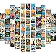 Rousrie Paper Aesthetic Travel Wall Collage Kit for Bedroom, Study Room Walls Decoration Size:4.00X6.00 Inches (Set of 63 Decor Stickers Poster) Self-Adesive Poster, Home, Self-Adhesive