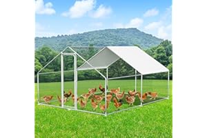 Herrselsam Pollaio - 3 x 4 x 2 m - XXL - Recinto con Serratura di Sicurezza e Panno di Colore in polietilene Impermeabile - Ideale per Galline e Altri Piccoli Animali