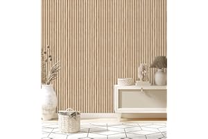 GAULAN 500682815 - Papel Pintado de Listones de Madera Natural imitando a Panel de palillería Decorativo para Pared salón Dormitorio Pasillo Comedor - Muestra DIN A4