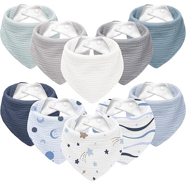 WD&CD Slabbetjes voor pasgeborenen, bandana, 8 stuks