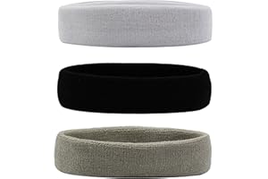 HANERDUN Cinta Sudor Cabeza Hombres y Mujeres Banda Elástica de Pelo Transpirable Antideslizante Banda de Cabeza Atlética de Algodón de Absorción de Humedad para Deportes