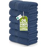 Utopia Towels: Large Cotton Towels for Bath, Hands, Face, Gym &amp; Spa - 41cm x 71cm - Pack of 6 (Navy Blue)