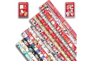 STAR ONLINE 5 X 7M Cute Christmas Wrapping Gift Paper Roll (35 Meters) Ideal for Xmas - Made in UK