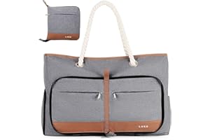 Lekespring Wszechstronna damska torba na zakupy, duża, z zamkiem błyskawicznym, torba kąpielowa, XXL i torba podróżna