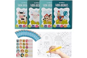 THE TWIDDLERS 12 Mini Libri da Colorare per Bambini, Formato A5-16 Divertenti Disegni Assortiti con 48 Pennarelli e Adesivi Inclusi – Regalini Fine Festa Fai da Te per Bimbi e Bimbe da 4 a 8 Anni