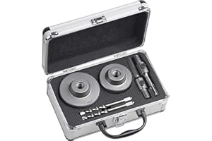 Werkzeyt Bohrkronen-Set 6-teilig - Ø 68 + 82 mm - 50 mm Schnitttiefe - SDS-Plus- & Sechskant-Adapter - 2 Zentrierbohrer / Lochbohrer für Mauerwerk & Kalksandstein / Hohlbohrkronen / 8910160