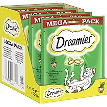 Dreamies Snack Per Gatti Al Sapore Di Erba Gatta - Croccanti Fuori E Morbidi Dentro, Confezione Da 6x60g - Foto 3