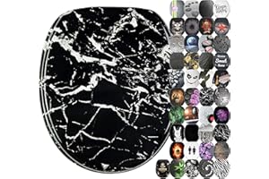 SANILO Sedile WC con chiusura ammortizzata, grande scelta di sedili WC neri da legno robusto e di alta qualità (Marmo nero)