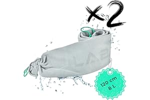 LABA-TEX Paratie Antiallagamento 120x10 cm [2 pezzi], Barriera Antiallagamento si attiva con l’acqua, Barriera senza sabbia, Sacco assorbente – assorbe fino a 8 L