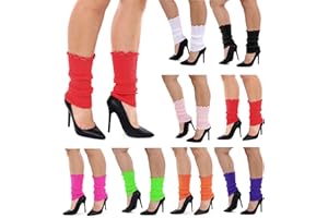 I LOVE FANCY DRESS Ladies Leg Warmers - 80s Fancy Dress Accessory - 1980s Pop Star Dancer Icon Neon Rave Dance Roller Disco