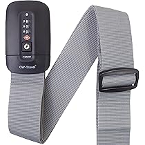 Cinghie Per Valigie Con Lucchetto TSA - 2 Cinghie Regolabili + 2 Etichette, Sicurezza Viaggi, Multicolore - Foto 3