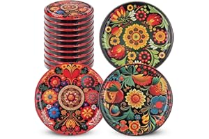 KADAX Coperchio a vite fi82 mm x 10pz, Set di coperchi Twist-Off in metallo, Coperchi di ricambio per barattoli per conserve (Bunte Blumen, 10 pezzi)