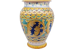 sicilia bedda - PORTAOMBRELLI IN CERAMICA DI CALTAGIRONE - Altezza 50 CM - Realizzato e Dipinto a Mano (Traforato)