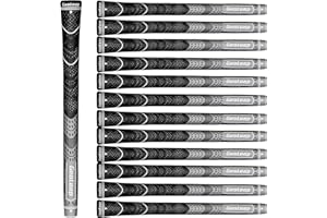 Geoleap Golf Grips Set of 13- Cord Rubber Compound Material, Hybrid Golf Club Grips, All Weather Performance.