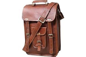 Jaald Skórzana torba kurierska, etui na laptopa, aktówka, prezent dla mężczyzn, komputer postarzana torba na ramię