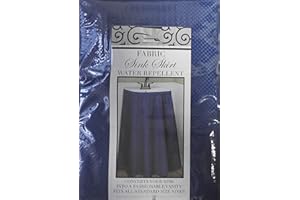 DEPENDABLE INDUSTRIES INC. ESSENTIALS Fabric Sink Skirt Mosaic Stitch Cobalt Blue
