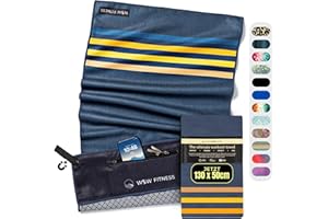 WOODSANDWAVES Fitness Handtuch mit Design, Tasche & extra starkem Magnet - das ideale Sporthandtuch für Gym und Fitnessstudio | rutschfest, geruchsneutral, schnelltrocknend