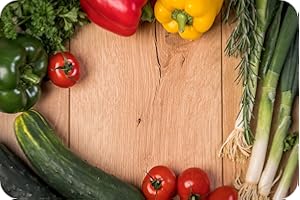 Salad Border - Glass Worktop Saver/Protector - by Pearl Glass (60 x 40cm Extra Large)