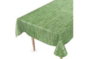 ANRO Mantel de hule lavable, para jardín, 200 x 140 cm, sin dobladillo, aspecto textil, color verde