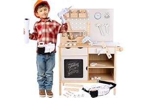Green series Kinderplay Wooden Kids Tool Bench | Kids Workbench - Wooden Kids Tool Set | Toll Bench for Toddlers| Kids Tool Box | Kids Tool Kit, GS0041