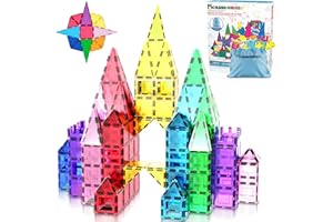 PicassoTiles Magnetyczne klocki z podstawą samochodową, torba do przechowywania ze sznurkiem, torba podróżna, torba do noszenia, klocki magnetyczne, zabawka konstrukcyjna, zestaw edukacyjny STEM