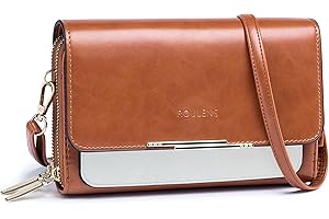 Roulens Borse a Tracolla da Donna,Piccola Borsa per Telefono a Tracolla per Donna con 2 Scomparti Capienti,Borsa Mano PU Pelle Sintetica con Slot per Carte di Credito Cinturino Regolabile