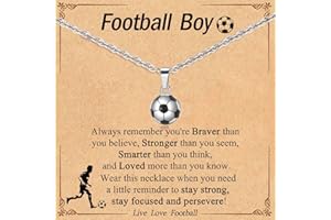 TEVOP Football Gifts for Teenage Boys, Football Necklace, Teen Boys Gifts for Son Grandson Nephew on Birthday Christmas Graduation
