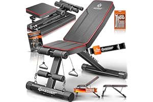 ‎KESSER KESSER® Klappbare Hantelbank Multifunktionale Trainingsbank mit Rückenlehne 500kg Belastbarkeit | verstellbare Bank Fitnessgerät zum Bankdrücken | Ganzkörpertraining Schrägbank für Fitness & Training
