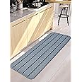 Saral Home Rectangular Striped Soft PP Yarn Durable & Washable Multipurpose Runner for Home/Kitchen/Living Area/Office Entrance with Anti Skid Backing/Quick-Drying Mats_Turquoise_ 43x120 cm