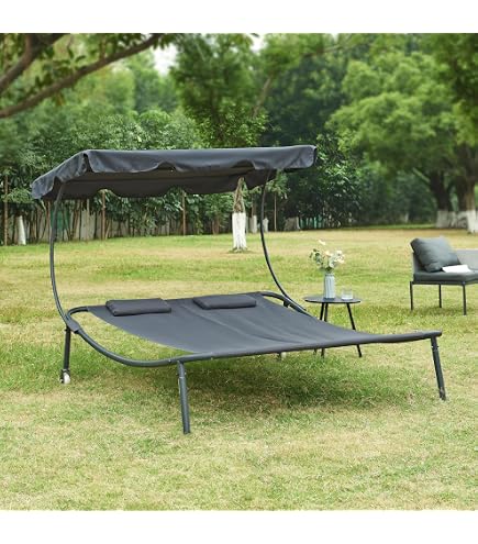 Chaise Longue KESSER Sun Avec Toit Pare-Soleil - Pliable Et Confortable Pour Jardin