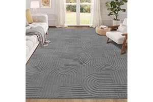 Enyhom Dywan do salonu, 160 x 230 cm, szary, puszysty dywan do sypialni, zmywalny, antypoślizgowy, nowoczesny dywan podłogowy, mata, nie gubi włosia, obok dywaników, do jadalni, kuchni, biura