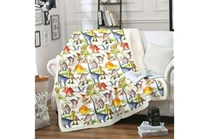 Tbrand Kinder Decke Cartoon Dino Kuscheldecke 150x200cm Dinosaurier Jungen Flanell Fleecedecke für Mädchen Kinder Microfaser Wohndecke Decke Super weich