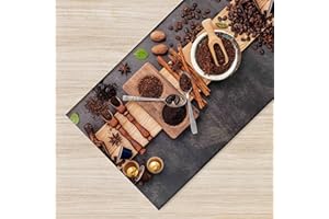 IlGruppone Tappeto Cucina Antiscivolo Made in Italy Passatoia Antimacchia Multiuso Corridoio Soggiorno Lavabile in Lavatrice - 113 Caffe - 50x100cm