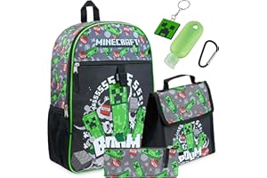 Minecraft Zaino da scuola per ragazzi, astuccio per il pranzo, borsa per il pranzo