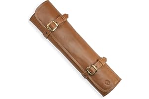 Angus Stoke Sam - Funda de Piel para Cuchillos de Cocinero (Piel, tamaño Grande), diseño de Bolsa