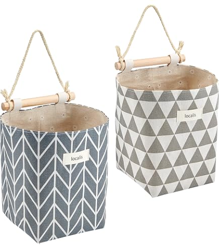 2 Stück Hängende Aufbewahrungs-Organizer – Wasserfeste Taschen Mit Metallrahmen Für Tür Oder Wand (30,5x23,5cm)