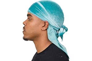 Veeta Superior Velvet Durag – Weiche Samt-Durags für Männer und Frauen, Lange, doppelt breite Träger, seidiges Durag-Futter, dreifach genäht