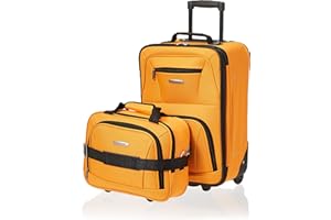 Rockland Set di valigie verticali Softside moda, Arancione, Taglia unica, Set di valigie verticali Softside moda