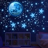 498 Pieces Fluorescent Stars for Ceiling Stickers Wall Children Luminous Wall Stickers Moon Stars Dots Children's Fluorescent