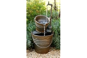 Primrose 76cm Tap and Bucket Water Fountain with LED Lights UV & Frost Resistant Indoor Outdoor Garden Feature