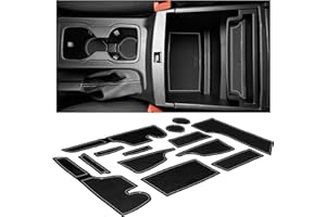 CupHolderHero for Ford Ranger Accessories 2019-2022 Interior Non-Slip Anti Dust Cup Holder Inserts, Center Console Liner Mats, Door Pocket Liners 13-pc Set (SuperCab – 4 Passenger) (Gray Trim)