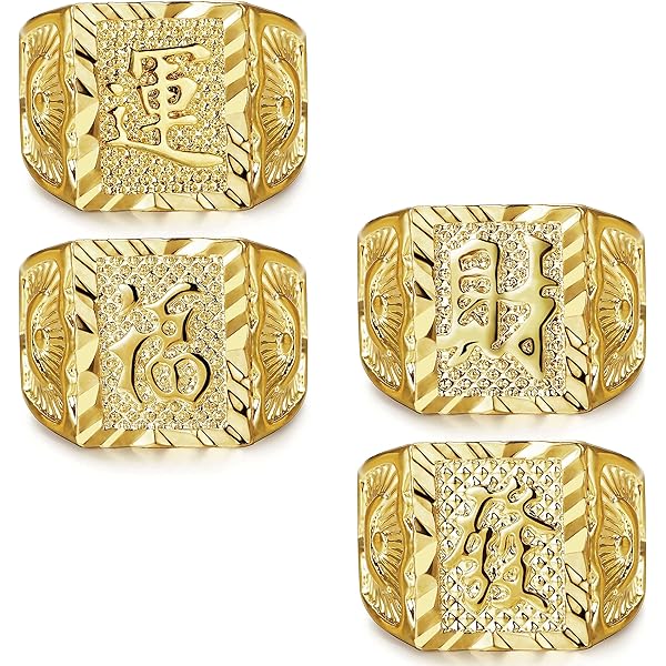 Anello Da Uomo Con Pepita D'oro, Placcato Oro Pesante 14k - Foto 11