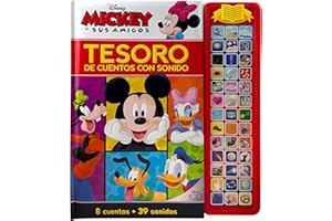 Disney: Mickey y sus Amigos - Tesoro de Cuentos con Sonidos - Libro con 39 Botones de Sonidos y 8 Cuentos de Mickey Mouse, Minnie Mouse, Donald Duck y más! - PI Kids (SD TREASURY)