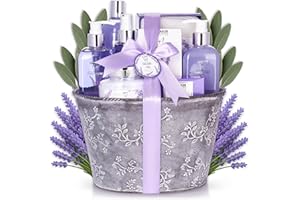 ‎BRUBAKER Brubaker Zestaw Kosmetyków Do Kąpieli i Pod Prysznic Zapach Lawendy - 9-Częściowy Zestaw Upominkowy w Naczyniu Vintage