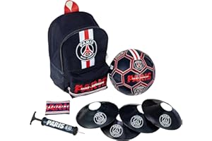 PARIS SAINT-GERMAIN PSG Football Kit Ballon + Sac + Pompe + Brassard + cônes - Collection Officielle Paris Saint Germain