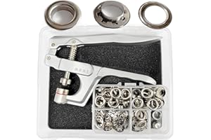 RERI Ösenzange 10mm Ösen-Set mit Werkzeug Silver Ösen-Einstellwerkzeug für Schnürsenkel, Kleidung, Rucksack, Schuhleder, Außenwerbung, Tüllen