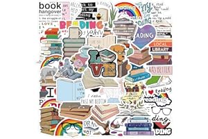 LYUNMU Leseaufkleber,50-pcs,"I Love Reading"Motivierende Aufkleber,Vinyl Sticker Geschenke Spielzeug für Laptop,Wasserflasche,Gepäck, Skateboard,Scrapbooking,Handkonto,Stickerbomb Vintage Sticker