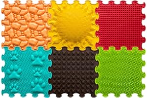 ‎ORTOTO ORTOTO Massage Puzzle Bodenmatten - Orthopädische Spielmatte für Kinder und Erwachsene, sensorisches Spielen, Kinderspielmatten, Spielmatten-Set (Sunshine Garden)