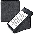 kwmobile Origami Case Compatible with Kobo Libra 2 - Slim Fabric Cover - Dark Grey